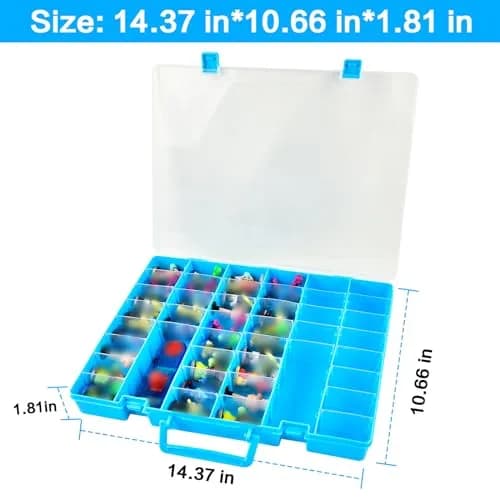 Aptbyte Blue Display Enclosure for Akedo Warriors | Large Capacity Toy Storage Case with Removable Partition thumbnail 5