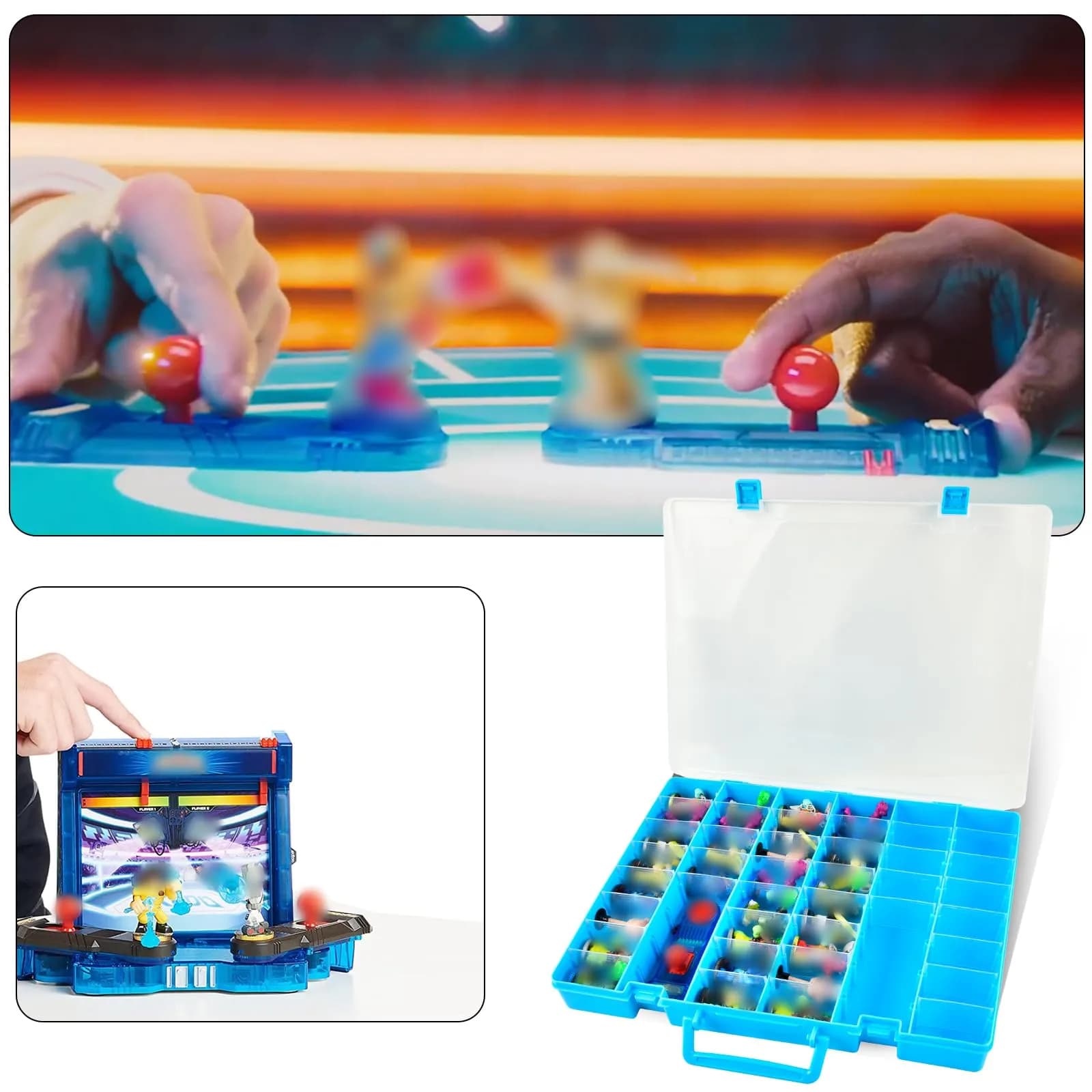 Aptbyte Blue Display Enclosure for Akedo Warriors | Large Capacity Toy Storage Case with Removable Partition - view 6