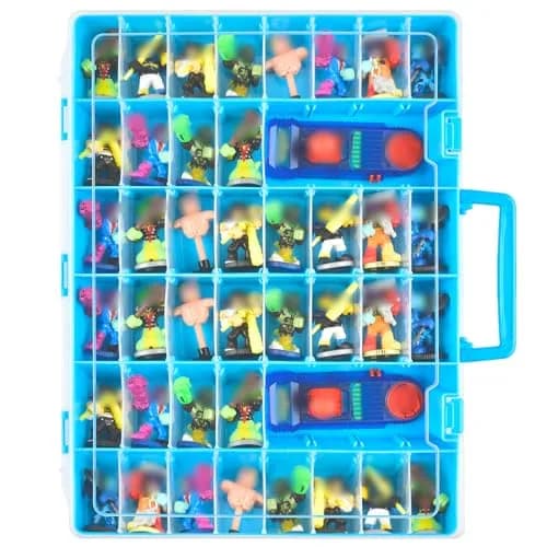 Aptbyte Blue Display Enclosure for Akedo Warriors | Large Capacity Toy Storage Case with Removable Partition thumbnail 1