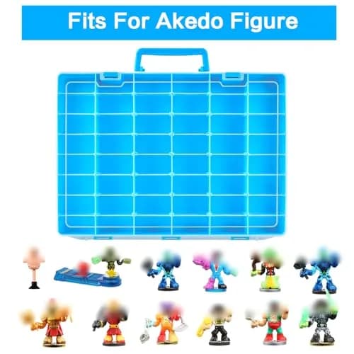 Aptbyte Blue Display Enclosure for Akedo Warriors | Large Capacity Toy Storage Case with Removable Partition thumbnail 2