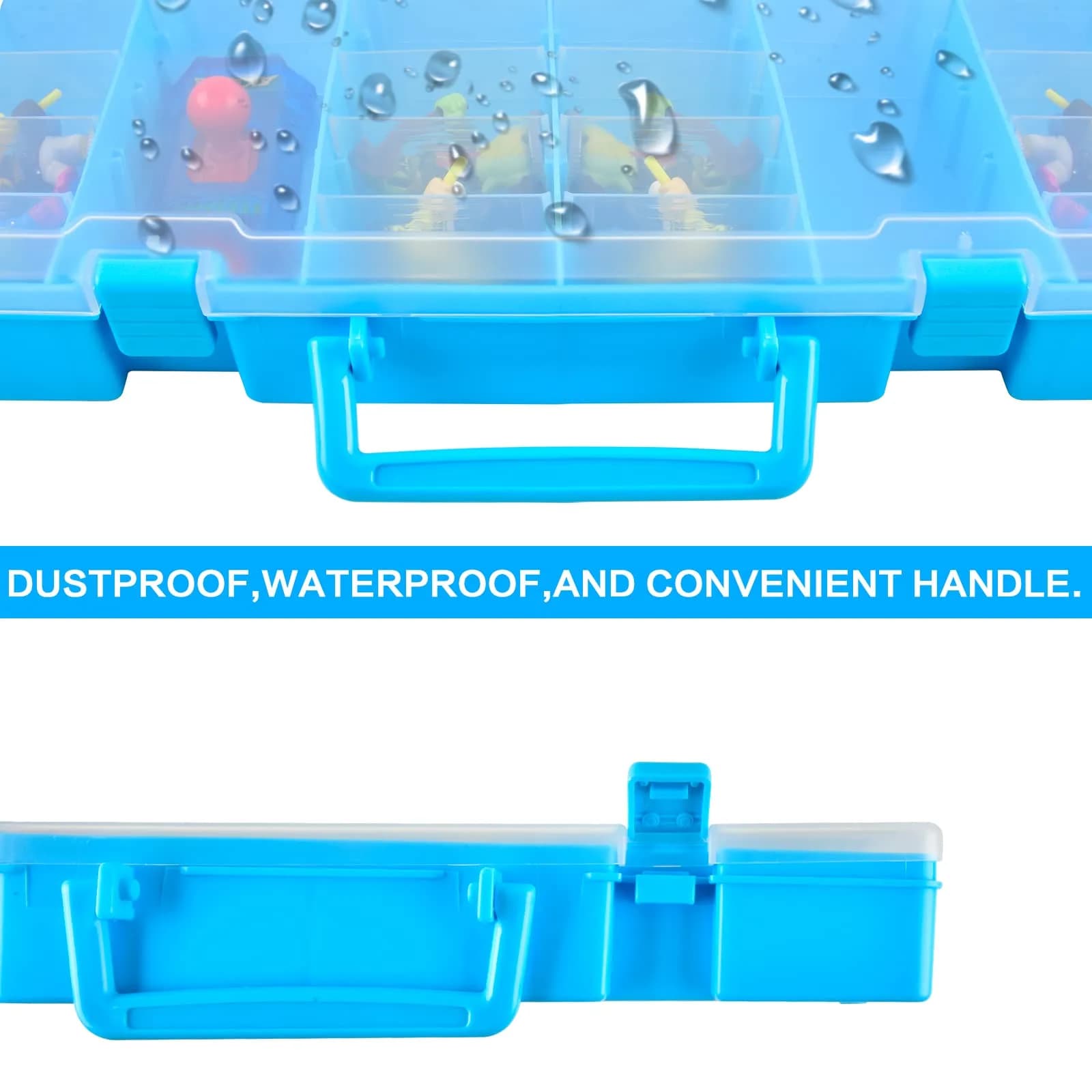 Aptbyte Blue Display Enclosure for Akedo Warriors | Large Capacity Toy Storage Case with Removable Partition - view 4
