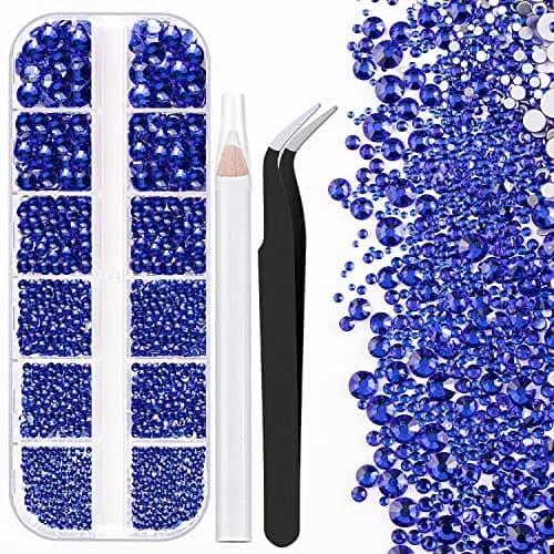 BELLEBOOST Craft Bead 2000 pcs | 6 Sizes Royal Blue Flatback Rhinestones for Nail Art & DIY thumbnail 1