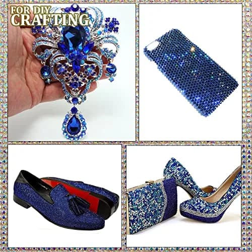 BELLEBOOST Craft Bead 2000 pcs | 6 Sizes Royal Blue Flatback Rhinestones for Nail Art & DIY thumbnail 5
