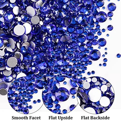 BELLEBOOST Craft Bead 2000 pcs | 6 Sizes Royal Blue Flatback Rhinestones for Nail Art & DIY thumbnail 3