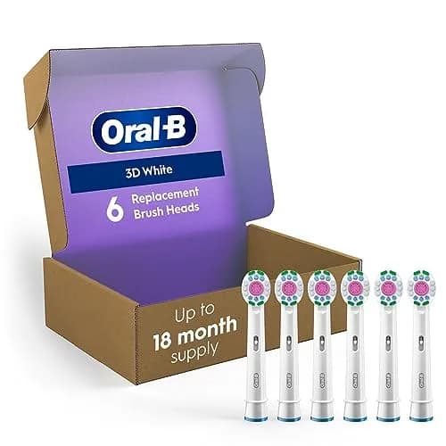 Oral-B 3D White Replacement Brush Heads (6 Count) | Whitens Teeth from Day 1 thumbnail 1