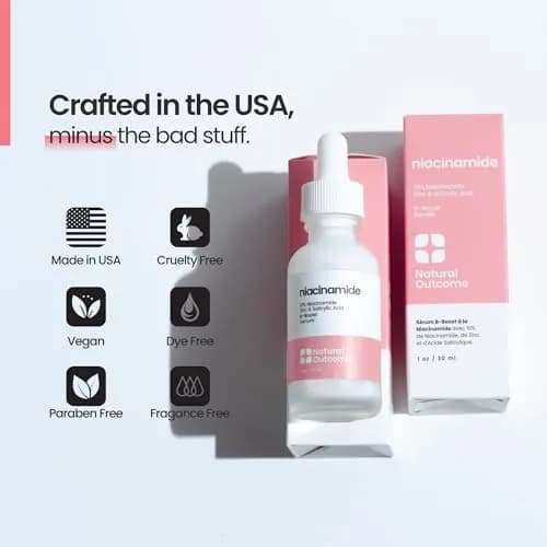 natural outcome Niacinamide Serum for Face 1 Fl Oz | Acne & Pore Reduction, Skin Balance thumbnail 5