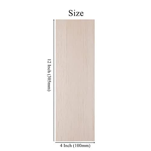 iUoczi 12 Pack Balsa Wood Sheets 4 x 12 Inch | Unfinished Natural Craft Wood for Models & DIY (70-120 chars) thumbnail 5