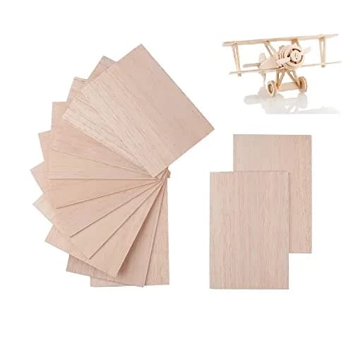 iUoczi 12 Pack Balsa Wood Sheets 150x100x1.5mm | Unfinished Natural Craft Wood for Models & DIY thumbnail 1