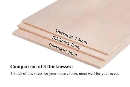 iUoczi 12 Pack Balsa Wood Sheets 150x100x1.5mm | Unfinished Natural Craft Wood for Models & DIY thumbnail 6