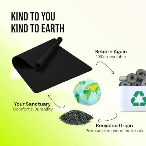 Gogokiwi Extra Wide Yoga Mat 72"L x 36"W x 1/4" (6mm) Thick | Non-Slip Fitness & Exercise Mat with Alignment Marks thumbnail 4