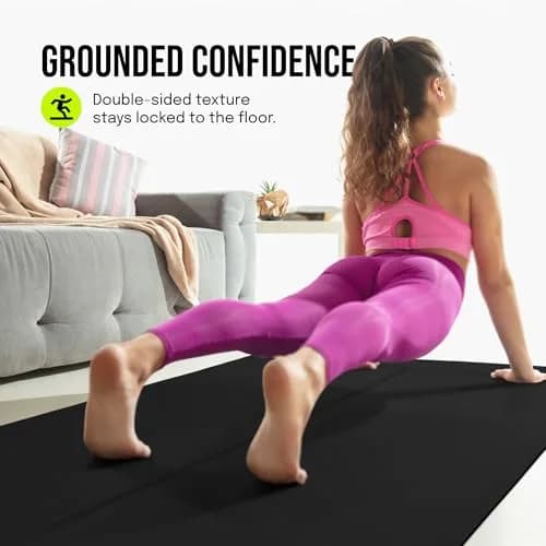 Gogokiwi Extra Wide Yoga Mat 72"L x 36"W x 1/4" (6mm) Thick | Non-Slip Fitness & Exercise Mat with Alignment Marks thumbnail 5