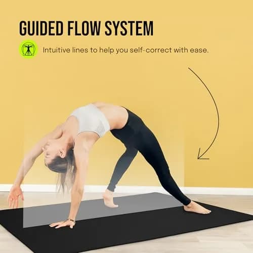 Gogokiwi Extra Wide Yoga Mat 72"L x 36"W x 1/4" (6mm) Thick | Non-Slip Fitness & Exercise Mat with Alignment Marks thumbnail 6
