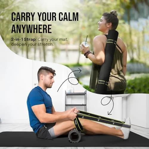 Gogokiwi Extra Wide Yoga Mat 72"L x 36"W x 1/4" (6mm) Thick | Non-Slip Fitness & Exercise Mat with Alignment Marks thumbnail 7
