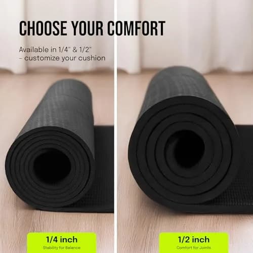 Gogokiwi Extra Wide Yoga Mat 72"L x 36"W x 1/4" (6mm) Thick | Non-Slip Fitness & Exercise Mat with Alignment Marks thumbnail 3