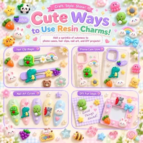 LEEXINLUU Slime Charms Cartoon Animal & Fruit Set | Assorted Resin Flatback 100pcs for DIY Crafts & Scrapbooking thumbnail 5