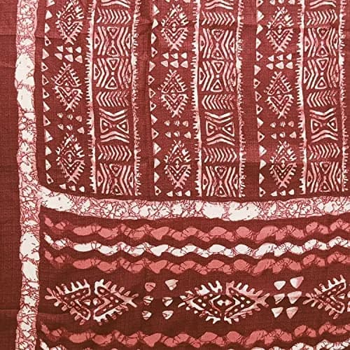 DUPATTA BAZAAR Women's Batik Printed Silk Dupatta Free Maroon | Elegant Festive Accessory thumbnail 4