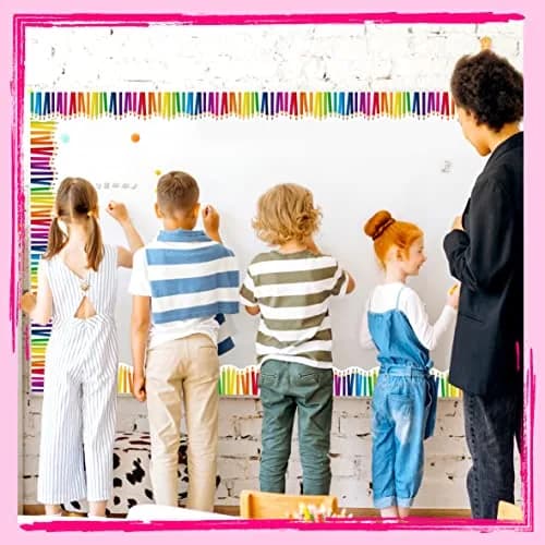 ERKE 60 Feet Bulletin Board Borders, Scalloped Rolled Border Trim with Pencil Patterns, 18.28 m (60 ft) | Classroom & Office Decor thumbnail 7