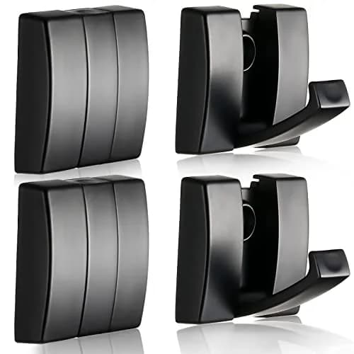Queekay 4 Pcs Folding Hideaway Coat Hooks Heavy Duty Wall Aluminum 2.3x2.0x0.55 in | Space-saving Retractable Wall Hangers thumbnail 1
