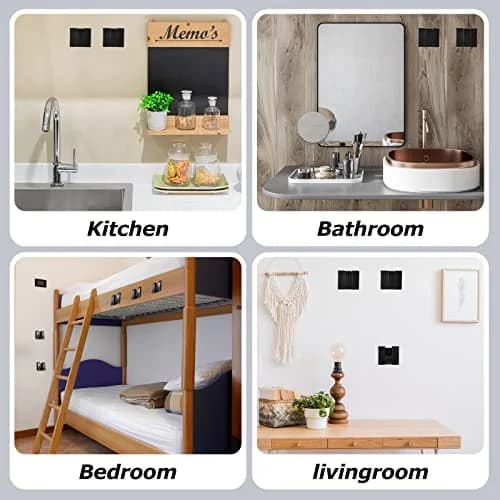 Queekay 4 Pcs Folding Hideaway Coat Hooks Heavy Duty Wall Aluminum 2.3x2.0x0.55 in | Space-saving Retractable Wall Hangers thumbnail 4