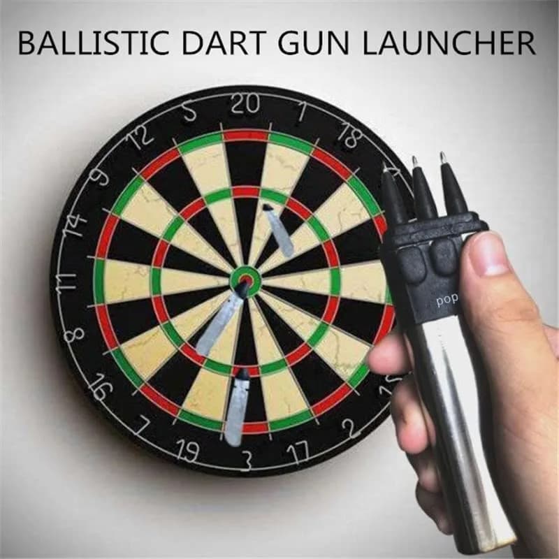 POPOTR Huge Power Toy Self Defensive Ballistic Dart Gun 5.3" x 1.4" x 1" | Solid Stainless Steel Dart Launcher thumbnail 3
