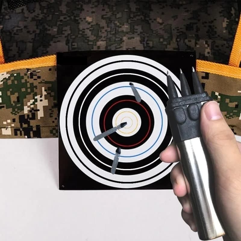 POPOTR Huge Power Toy Self Defensive Ballistic Dart Gun 5.3" x 1.4" x 1" | Solid Stainless Steel Dart Launcher thumbnail 7