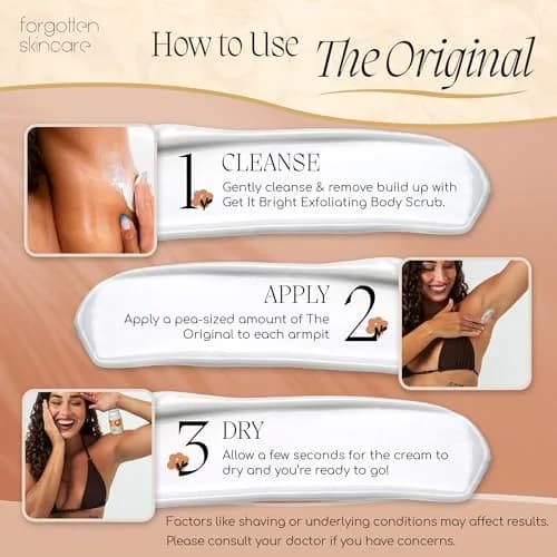 Forgotten Skincare Underarm Brightening Body Cream 100ml (3.4 Fl Oz) | Dark Underarm Treatment for Women & Men thumbnail 6
