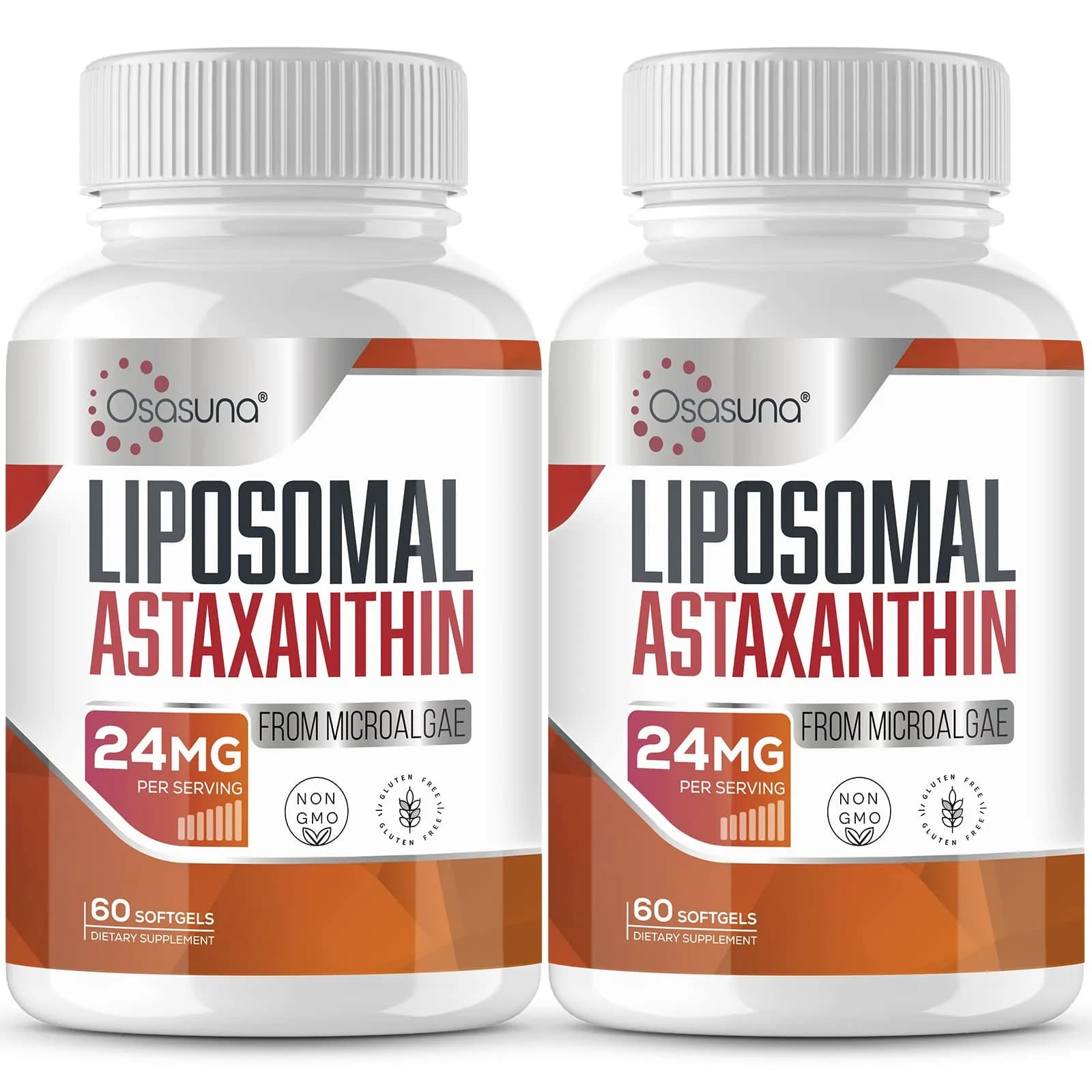 Osasuna Liposomal Astaxanthin Supplement 24MG | Maximum Absorption, Antioxidant Power, Non-GMO & Gluten Free — Red