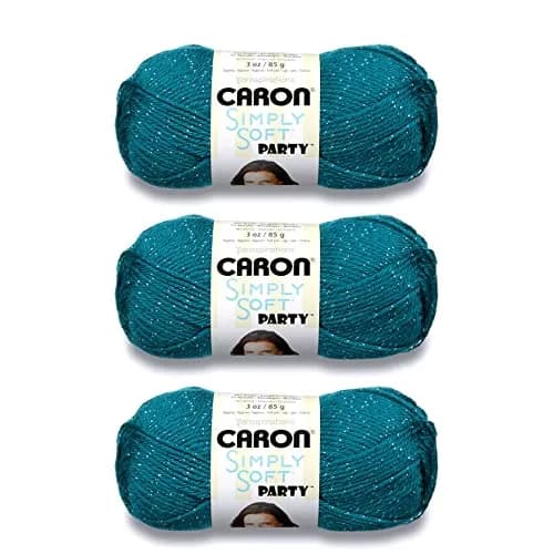 Caron Simply Soft Party Acrylic Yarn 255 g (8.99 oz) 3-Pack | Sparkle Crochet & Knitting Yarn thumbnail 1