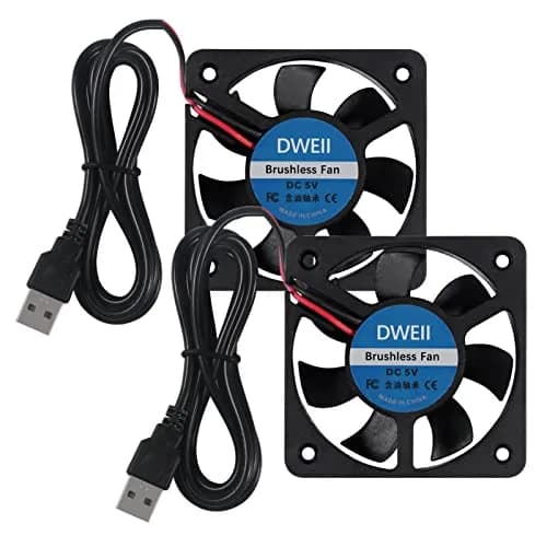DWEII 2-Pack 50mm USB Fan 5V Brushless DC Cooling Fan | Compact, Quiet & Ideal for Small Appliances thumbnail 1
