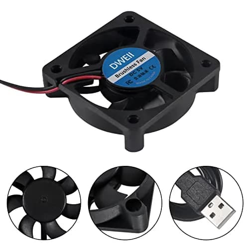 DWEII 2-Pack 50mm USB Fan 5V Brushless DC Cooling Fan | Compact, Quiet & Ideal for Small Appliances thumbnail 3
