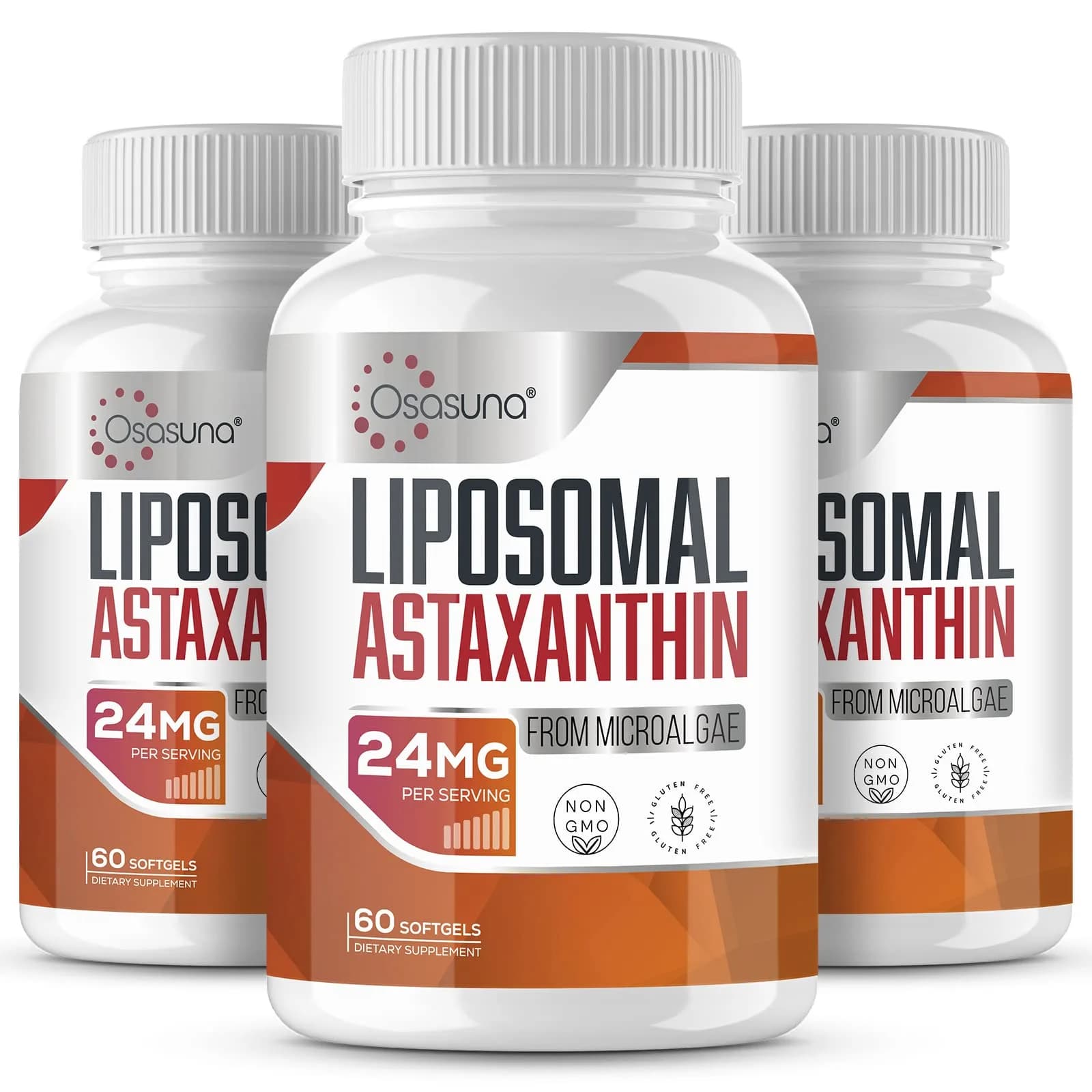 Osasuna Liposomal 24mg Astaxanthin for MAX Absorption | Antioxidant for Immunity, Skin & Eyes - 180 Softgels — Softgel