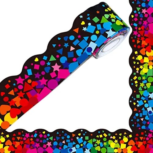 ERKE Scalloped Confetti Bulletin Board Borders 60 ft (18.3 m) | Classroom & Office Decor thumbnail 1