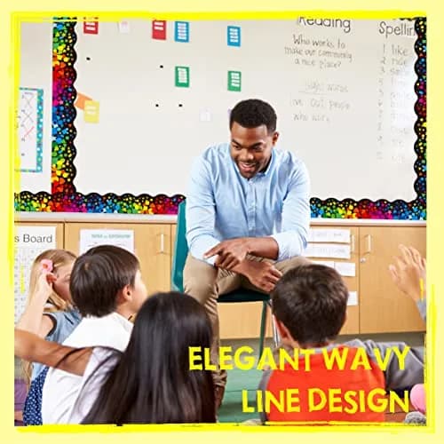 ERKE Scalloped Confetti Bulletin Board Borders 60 ft (18.3 m) | Classroom & Office Decor thumbnail 3