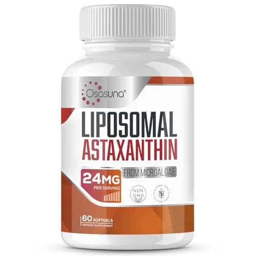 Osasuna Liposomal Astaxanthin Supplement 24 MG | Maximum Absorption, Antioxidant, Non-GMO & Gluten-Free (60 Softgels) thumbnail 1