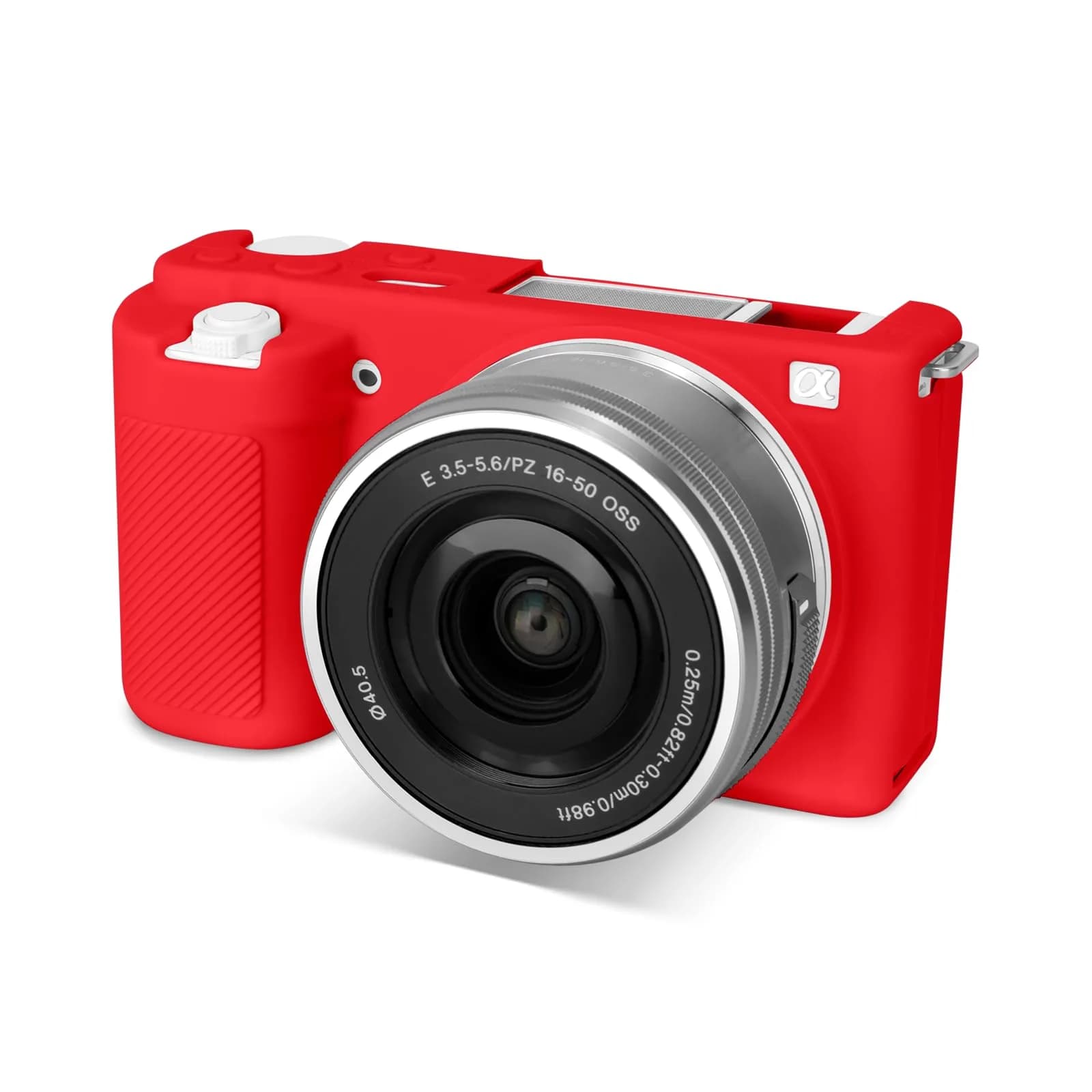 Rieibi ZVE10 Case, Soft Silicone Protective Cover for Sony ZV-E10 - Red | Precise Fit & Lightweight — Red