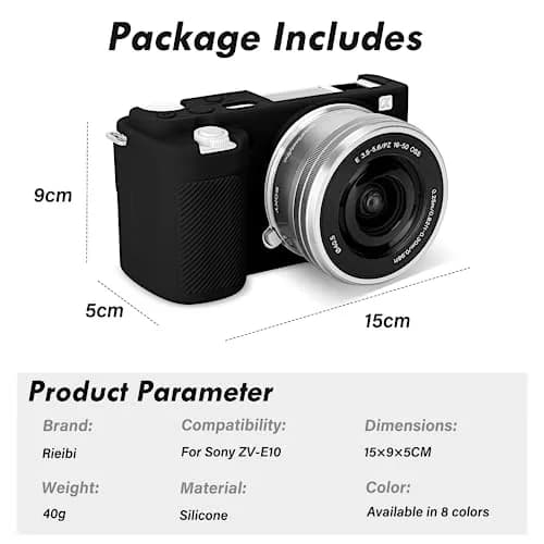 Rieibi ZVE10 Case, Soft Silicone Protective Cover for Sony ZV-E10 ZVE10 Camera, Lightweight Rubber Guard (Not for ZV-E10 Mark II) thumbnail 4