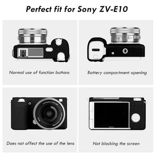 Rieibi ZVE10 Case, Soft Silicone Protective Cover for Sony ZV-E10 ZVE10 Camera, Lightweight Rubber Guard (Not for ZV-E10 Mark II) thumbnail 3
