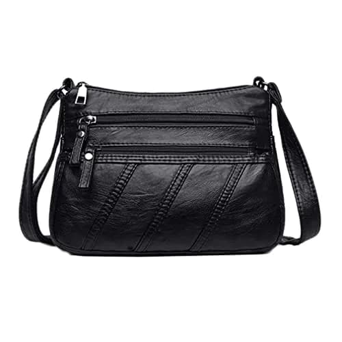 wuxingmeili Black Handbag A22789 | Waterproof PU Leather Crossbody Bag for Women thumbnail 1