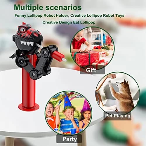 HDLNKAK Dinosaur Lollipop Holder 2-Pack | BPA-Free ABS Plastic Toy thumbnail 4