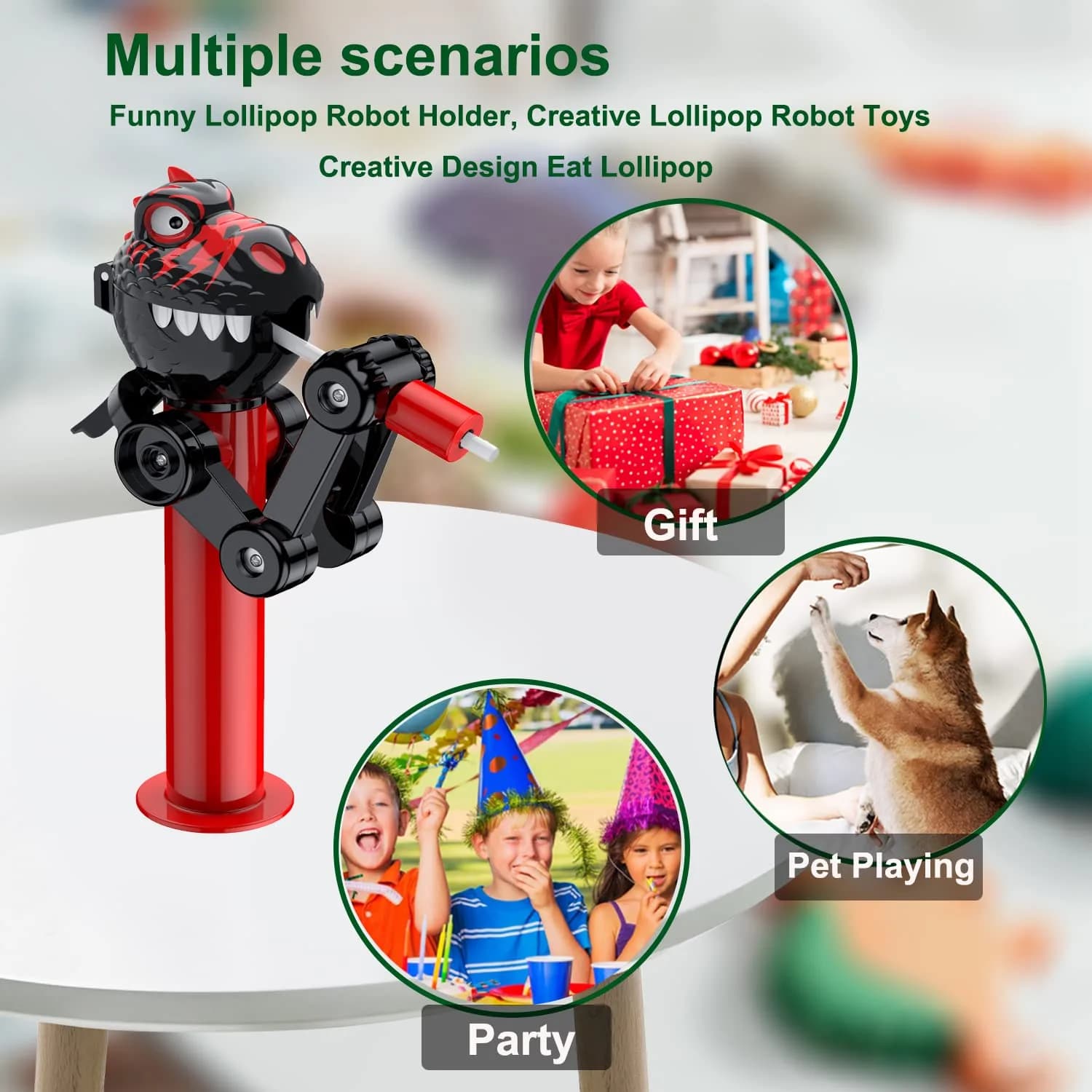 HDLNKAK Dinosaur Lollipop Holder 2-Pack | BPA-Free ABS Plastic Toy - view 4