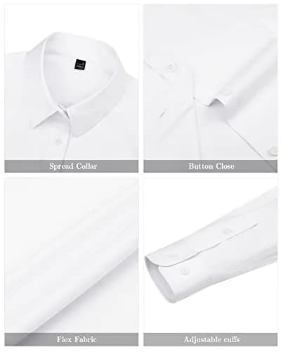 J.VER Womens Dress Shirt Long Sleeve Button-Down Wrinkle-Free Business Casual White XL thumbnail 4