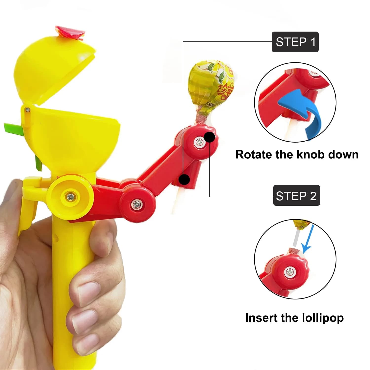 HDLNKAK Robot Lollipop Holder 4 Count (Pack of 1) | BPA-Free Toy for Kids Over 3 - view 5