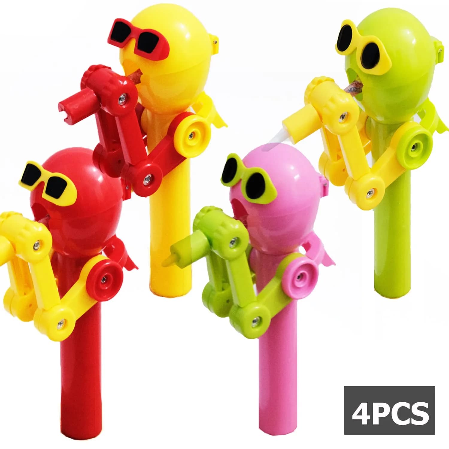 HDLNKAK Robot Lollipop Holder 4 Count (Pack of 1) | BPA-Free Toy for Kids Over 3 - view 6