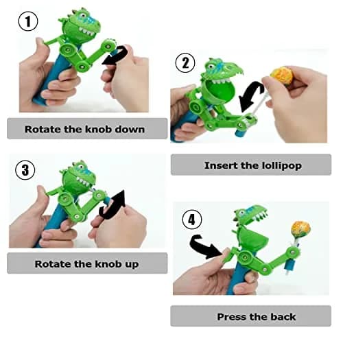 HDLNKAK Dinosaur Lollipop Holder 2-Pack | Fun BPA-Free Toy for Kids Over 3 thumbnail 5