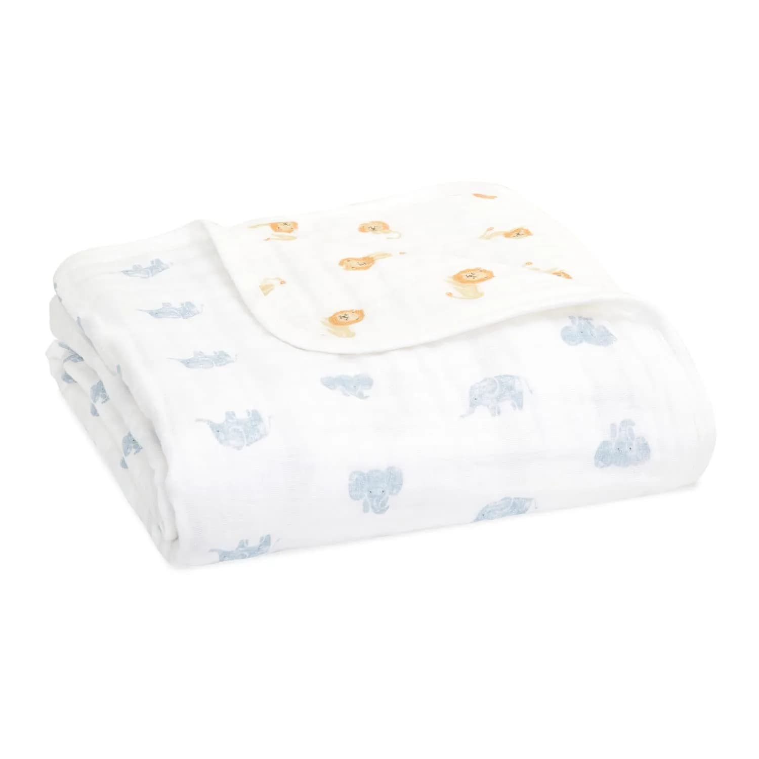 aden + anais Organic Cotton Muslin Baby Blanket 47x47 in Animal Kingdom | Soft, Breathable & Eco-Friendly - main product image