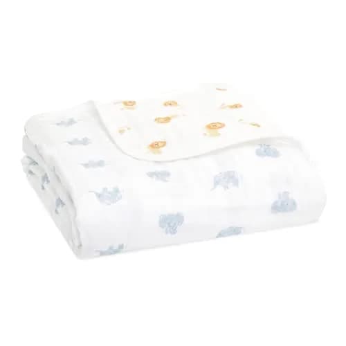 aden + anais Organic Cotton Muslin Baby Blanket 47x47 in Animal Kingdom | Soft, Breathable & Eco-Friendly thumbnail 1