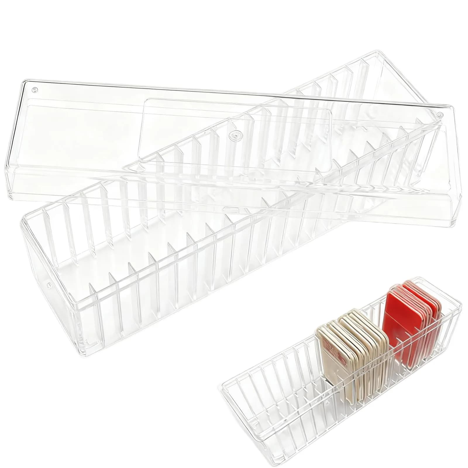 Ettonsun 20-Slot Coin Slab Storage Box 255g (9 oz) | Holds NGC, PCGS, PMG Slabs Securely — Transparent