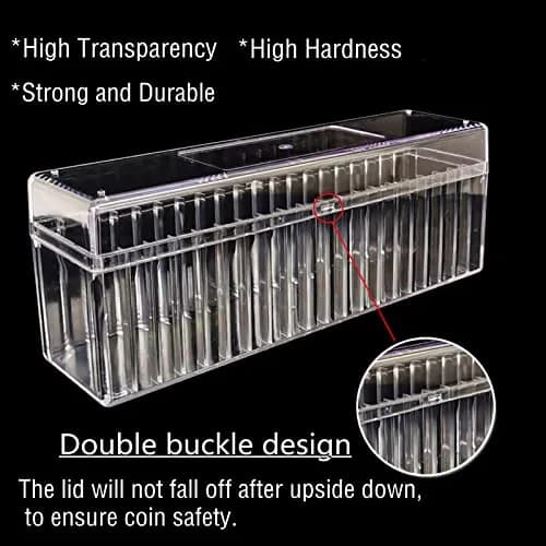 Ettonsun Transparent Coin Slab Storage Box for NGC PCGS PCCB Graded Coin Case | Holds 20 Slabs thumbnail 4