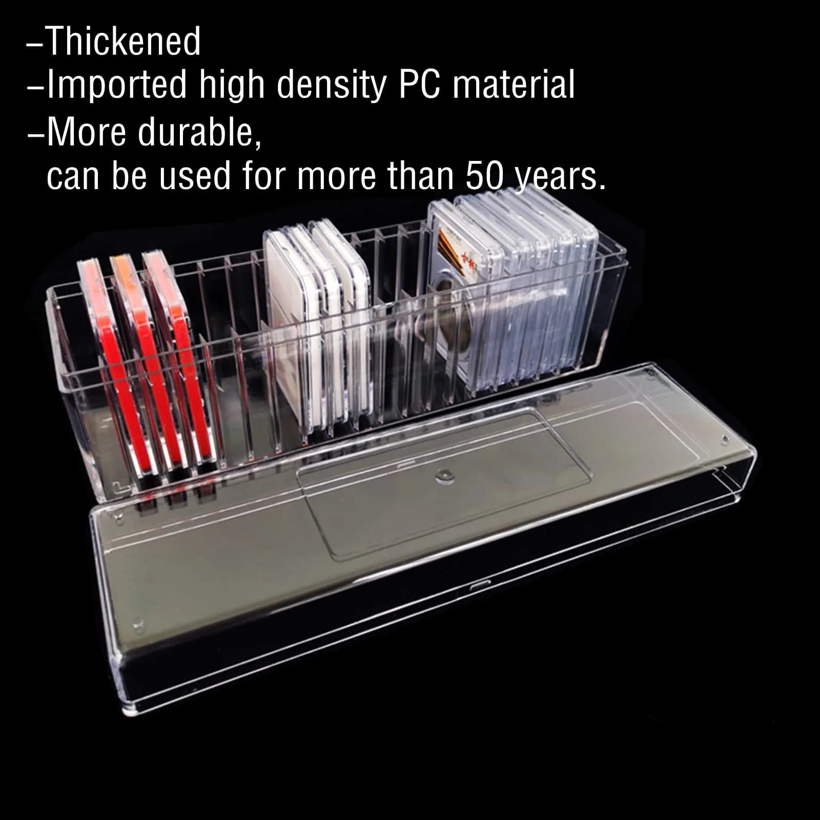 Ettonsun Transparent Coin Slab Storage Box for NGC PCGS PCCB Graded Coin Case | Holds 20 Slabs - view 5