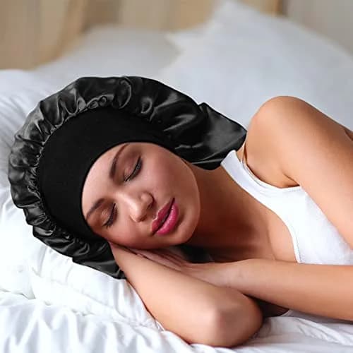 Oumrote Long Satin Sleep Bonnet for Hair Care, Women's Curly Hair, 26 inches (3-Pack) thumbnail 7